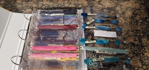 DMC Stitch Bow Embroider Floss Organizing/Storage System Binder, Pages & Floss  - Picture 9 of 16