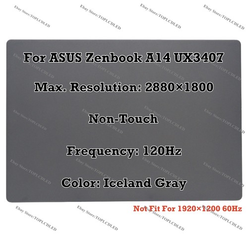 Original ASUS Zenbook A14 UX3407QA-0062G26100 OLED Display Assembly Non-Touch - Picture 11 of 41