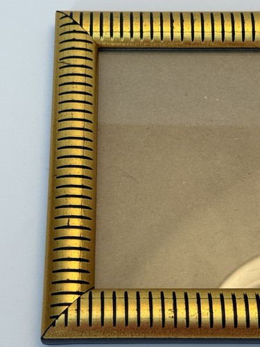 Marco de fotos vintage de madera dorada 5x7 diseño horizontal vertical a rayas retro - Imagen 5 de 9
