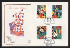 1989 Europa Toys & Games Cotswold FDC. NSPCC, London First Day Cover. 1436-1439