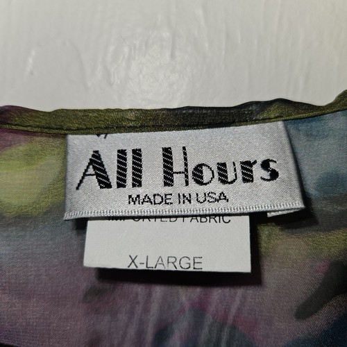 All Hours Made In USA Sheer Open Kimono Cover Up Watercolor Women XL Extra Large - Bild 6 von 13
