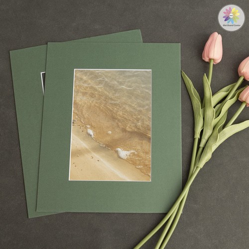 10er Pack 8x10 für 5x7 baskisch grün Matten Schrägschnitt säurefrei weißer Kern - Bild 7 von 7
