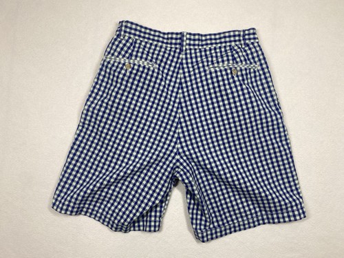 VTG Polo Ralph Lauren Shorts Men's 31 Blue Plaid Pleated Preppy Tyler Beach - Picture 2 of 8