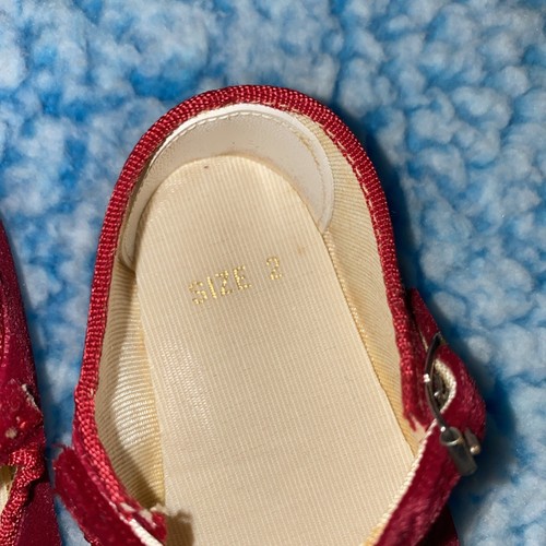 Vintage Lullaby Red Velvet 1970 Buckle Infant Baby Girl dress Shoes Size 2 NEW - Picture 8 of 8