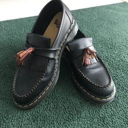 Dr. Martens Adrian Tassel Loafers UK9 Black Leather Vintage Casual