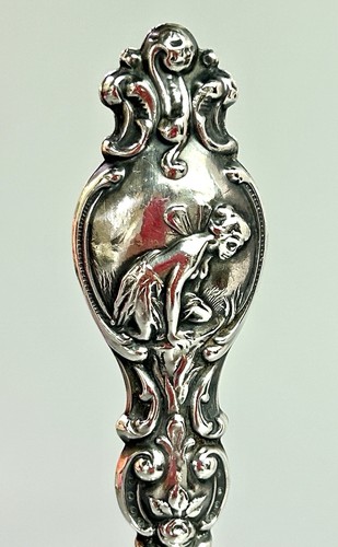 Antique Sterling Silver Repousse Wax Seal/Stamp 4”L Monogram “M” Art Nouveau - Picture 4 of 18
