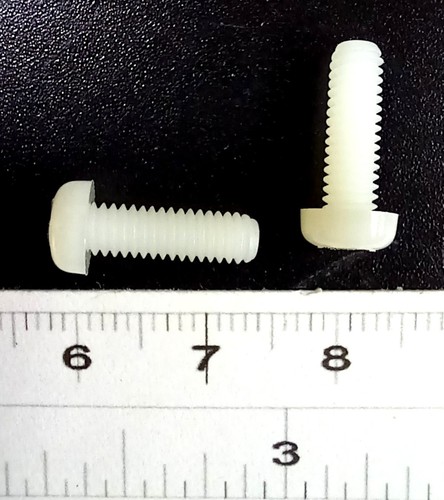 Viti Nylon M4 X 12 - Testa Cilindrica Taglio/Incrociato - Bianco Naturale - - Foto 2 di 2