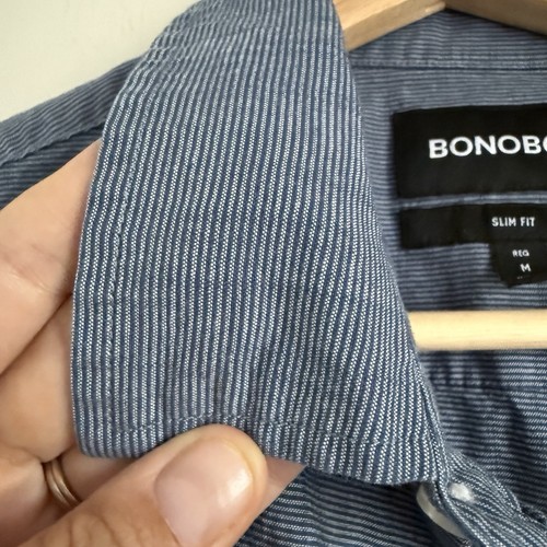 Bonobos Riviera Short Sleeve Men's Shirt Blue Slim Fit Size Med - Picture 3 of 9