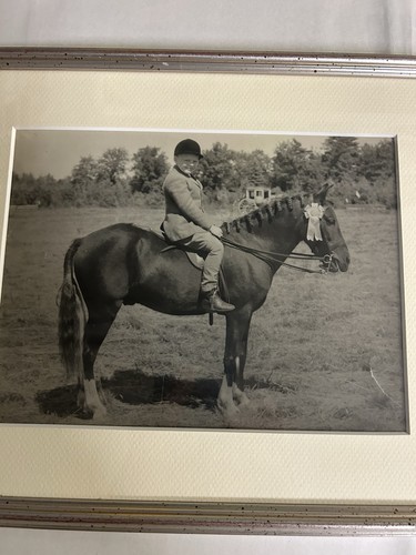 Vintage gerahmtes 50er Reiter Foto Boy&Show Pony Tack Shop, Tack Room, Scheune Büro - Bild 2 von 3