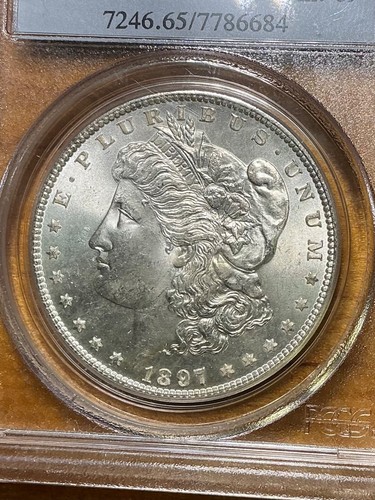 PCGS MS65 1897 MORGAN DOLLAR BLAST WHITE BETTER DATE