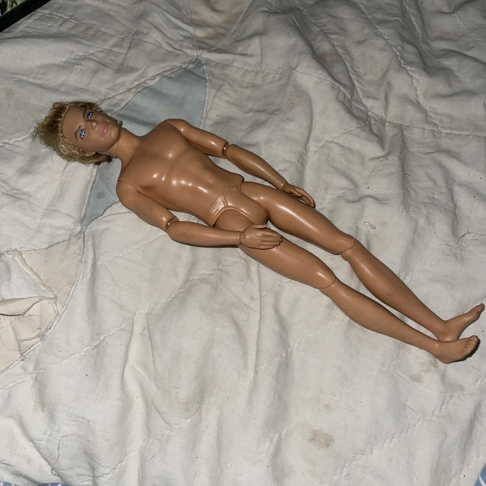 Mattel Barbie Ken Doll Male Rooted Blonde Hair Blue Eyes Articulated Nude 2009 - Image 4 of 4