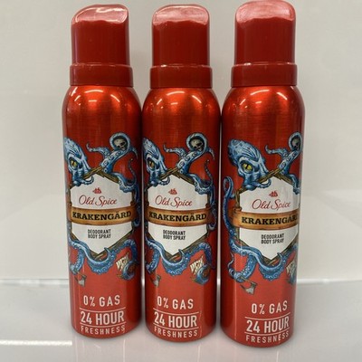 3X Old Spice Krakengard Deodorant Body Spray, 4.73 Oz