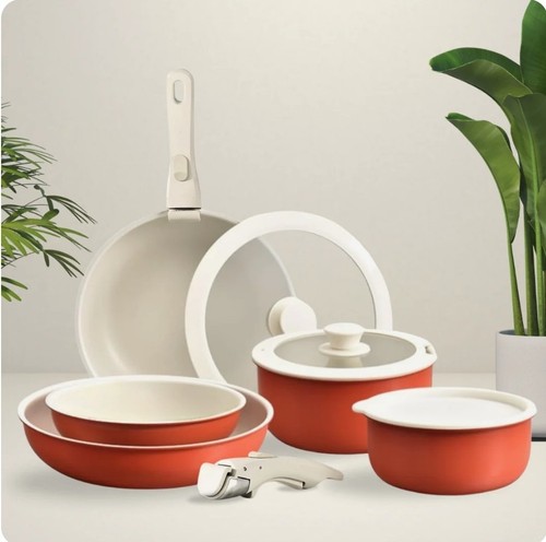Gourmetific 11 Piece Cookware Set- Terracotta