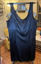 Vintage Sears Nylon Lace Full Slip Black Size 44