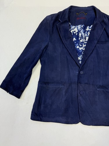 Robert Graham Men’s Blue Suede 2 Button Jacket Blazer Size 46 As Is - Picture 4 of 21