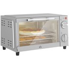 HOMCOM Mini Oven 9L Countertop Toaster Oven with Timer Control 750W Silver