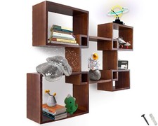 Comfify Modern Wall Mounted Square Shaped Floating Shelves – Set of 5 Squa