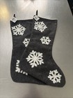 SET OF 2 ~HOBBY LOBBY Gray Wool Nylon Blend, ~Stocking with White Snowflakes~NEW