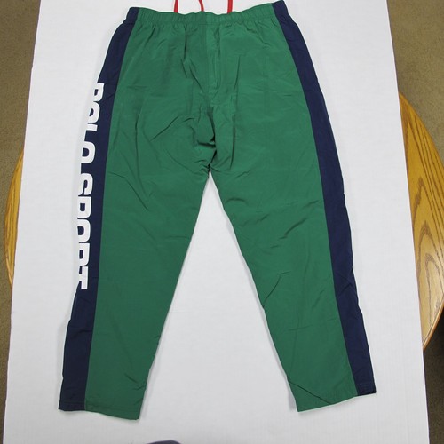 Pantalones deportivos polo vintage para hombre grandes verdes años 90 logotipo deletreado - Imagen 2 de 13