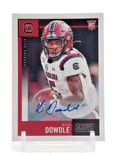 2020 Panini Score #391 Rico Dowdle RC – Rookie Autograph Card