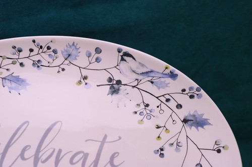 Fitz Floyd NOEL NOIR CELEBRATE PLATTER Christmas Oval 14 " Holiday Serve Plate - Picture 6 of 7