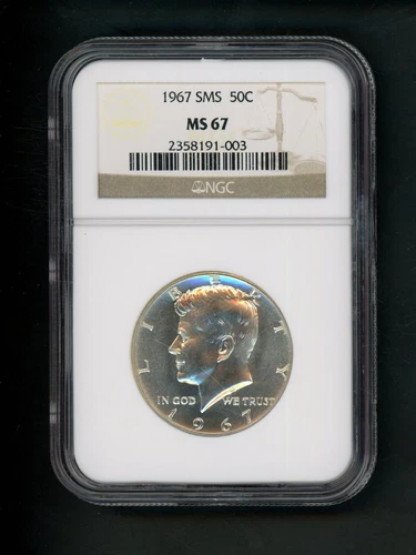 1967 SMS SILVER US Kennedy Half Dollar 50c .50 NGC MS67 Special Mint Set GEM