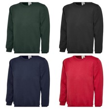 UNEEK Unisex Sweatshirt Plain Mens Sweater Work Wear Jumper Pullover Top Smart