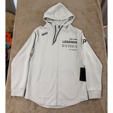 Felpa con cappuccio Legends Hawthorne Tech full zip uomo grande grigia Los Angeles LGDJ006 NUOVA