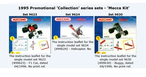MECCANO 1995 'Mecca Kit' Promotional 'Collection' series sets - 3 single models