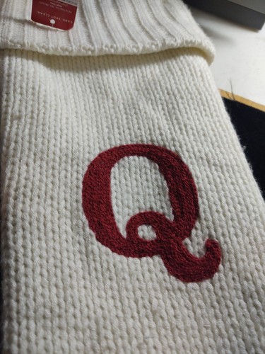 Christmas Stocking Wondershop Cable Knit Monogram Red w/white "Q" 18" NWT - Picture 2 of 6