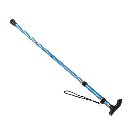 Folding Walking Cane 5 Level Foldable Lightweight Print Climbing Support Adj 3CS - Picture 11 of 12