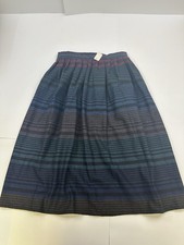 NWT Vintage 80s Sears Wool Skirt Women's Misses 12 Striped Preppy Academia