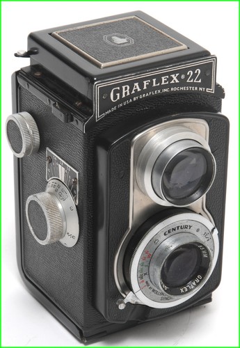 Vintage Graflex 22 TLR 120 film camera w. Graftar 3.5/85mm lens NOTTESTED