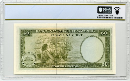 1971 50 Escudos Portuguese Guinea - Superb GEM UNC 67 PPQ - Picture 2 of 2