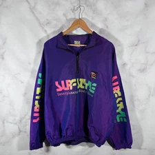 Vintage Windbreaker SurfStyle Purple Iridescent Retro Light Jacket One Size XL