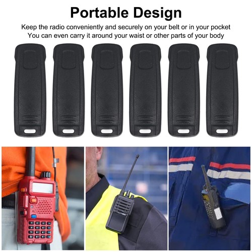 6x Walkie Talkie Klips do paska Przenośny Solidny Łatwa instalacja Zamienniki radia CB - Zdjęcie 7 z 24