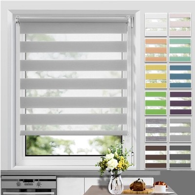 Doppelrollo Klemmfix Fensterrollo Sichtschutz Lichtdurchlässig Grau