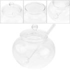 2 Sets Kitchen Jar Honey Holder Seasoning Pot with Lid and Spoon