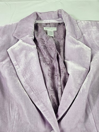 Vtg Worthington Velvet Jacket Women 16 (L or XL) Orchid Purple Read Flaw NOS - Picture 5 of 15