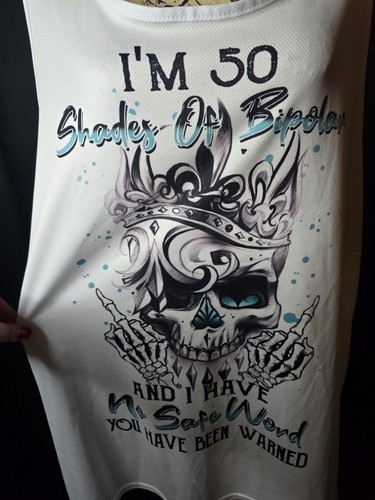 Skulloholic weißes grafisches Tanktop "Bipolar" Damengröße 3XL - Bild 2 von 6