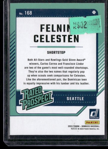 2024 Donruss #168 Felnin Celesten Holo - Imagen 2 de 2