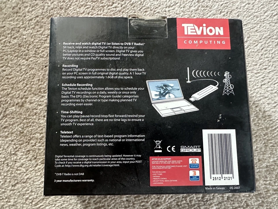 Tevion DVB-T Freeview Radio Digital HD Tuner Tragbare Antenne Originalverpackt Neu - Bild 3 von 4