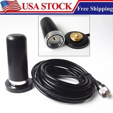 VHF/UHF NMO Dual Band Antenna Mount Magnetic Base w/16.4ft PL259 RG58 Cable 