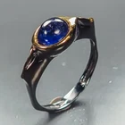 Fine Art ring Blue Sapphire Ring 925 Sterling Silver Size 7 /R473155