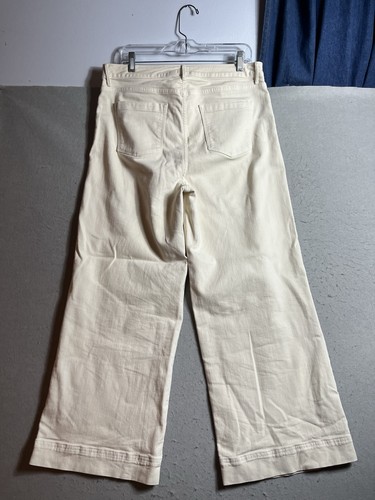 Jeans Ann Mashburn pantaloni denim gamba larga bianco panna taglia laterale (L 32 x L 28) - Foto 5 di 11