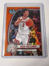 2024-25 Bowman Chrome University Aden Holloway #57 Orange Shimmer 7/65 Alabama