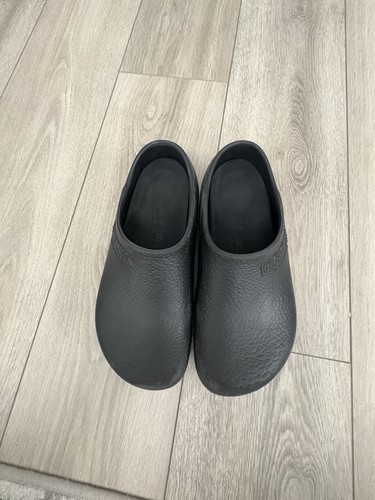Birkenstock W10/M8 Super Birki Clog Sandals Shoes Black Rubber Slip On - Picture 5 of 12