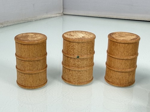 Vintage 9 Stck. Lionel Nachkrieg Spur O O27 Holz Holzfässer Zubehör Posten 2 Typen - Bild 6 von 11