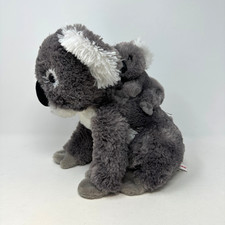 Aurora Koala Plush Stuffed Animal Mom with Baby Gray Cute Soft 10"