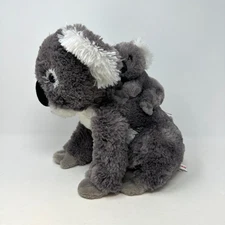 Aurora Koala Plush Stuffed Animal Mom with Baby Gray Cute Soft 10"